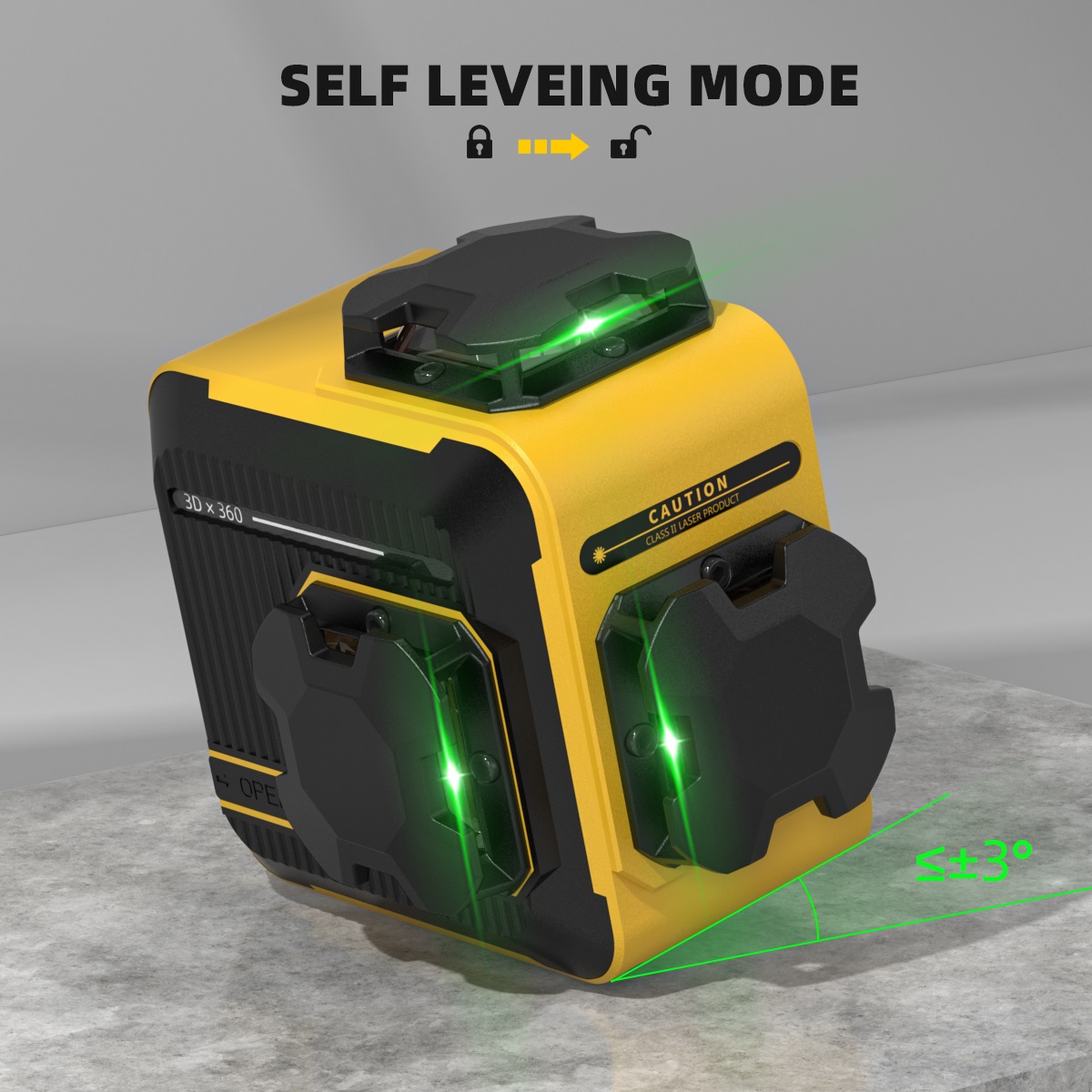 Laser Level 3D Cross Line Self Leveling - Niveau laser numérique miniature M03CG, 12
