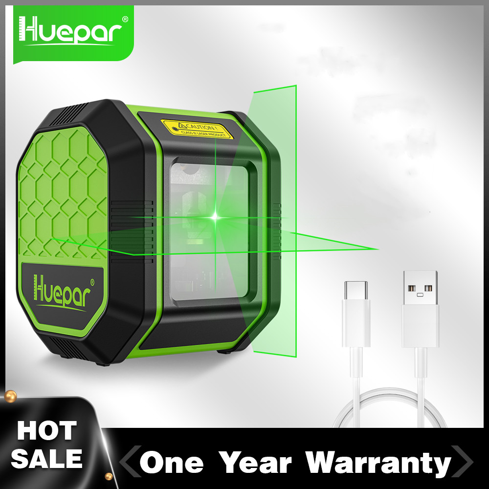 Laser Level Rechargeable Usb - Huepar-Niveau laser Osram à faisceau vert