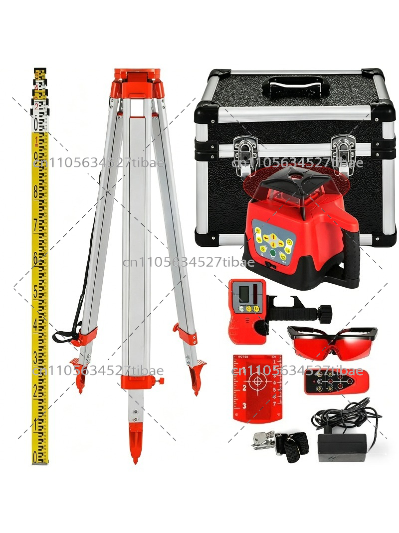 Rotary Laser Level 500M Range - Niveau laser rotatif à faisceau rouge