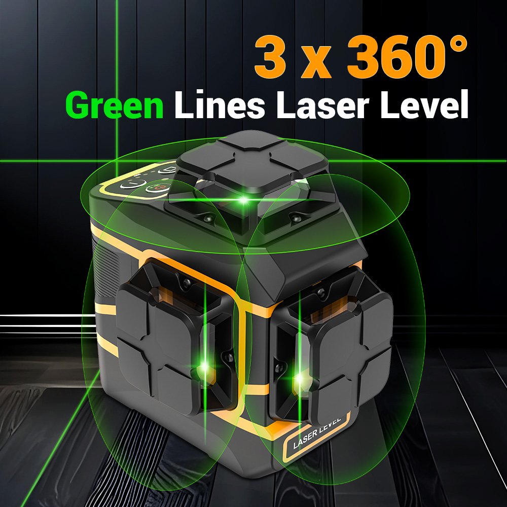 Laser Level 3D Cross Line Self Leveling - Niveau laser 3x360 ° Outil de