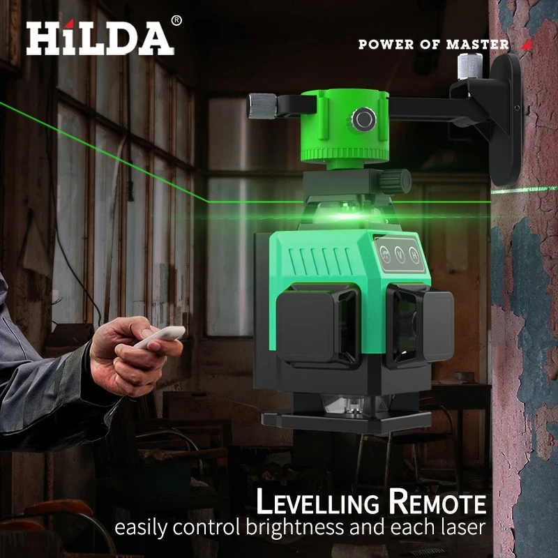 Green Beam Laser Level 12 Line - Niveau laser vert HILDA 12/16 lignes,