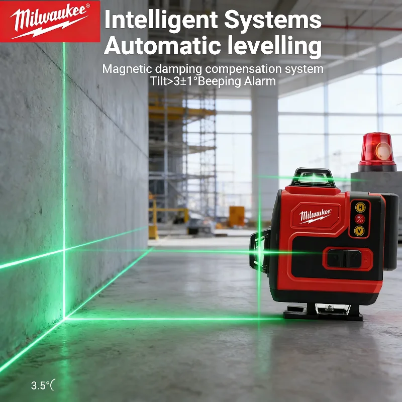 Laser Level 4D 16 Line Green - Laser 4D 16 lignes Milwaukee authentique,
