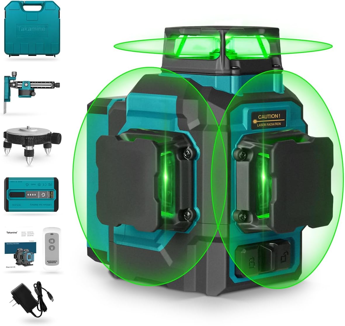 Laser Level 3D Cross Line Self Leveling - Pour 3x360 ° Niveau laser vert