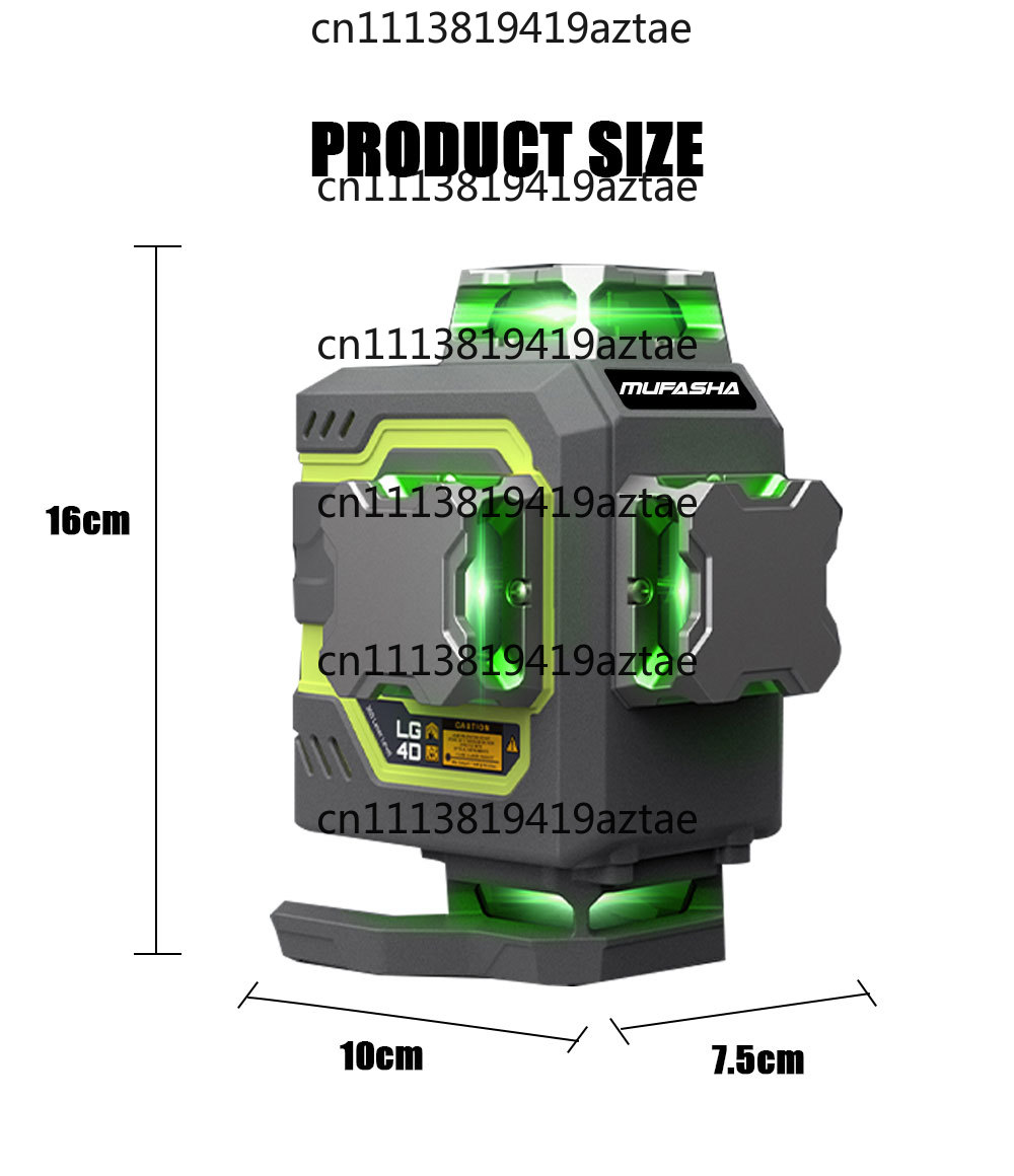 Niveau laser 16 lignes 360° au - Laser Level 4D 16 Line Green avis et prix