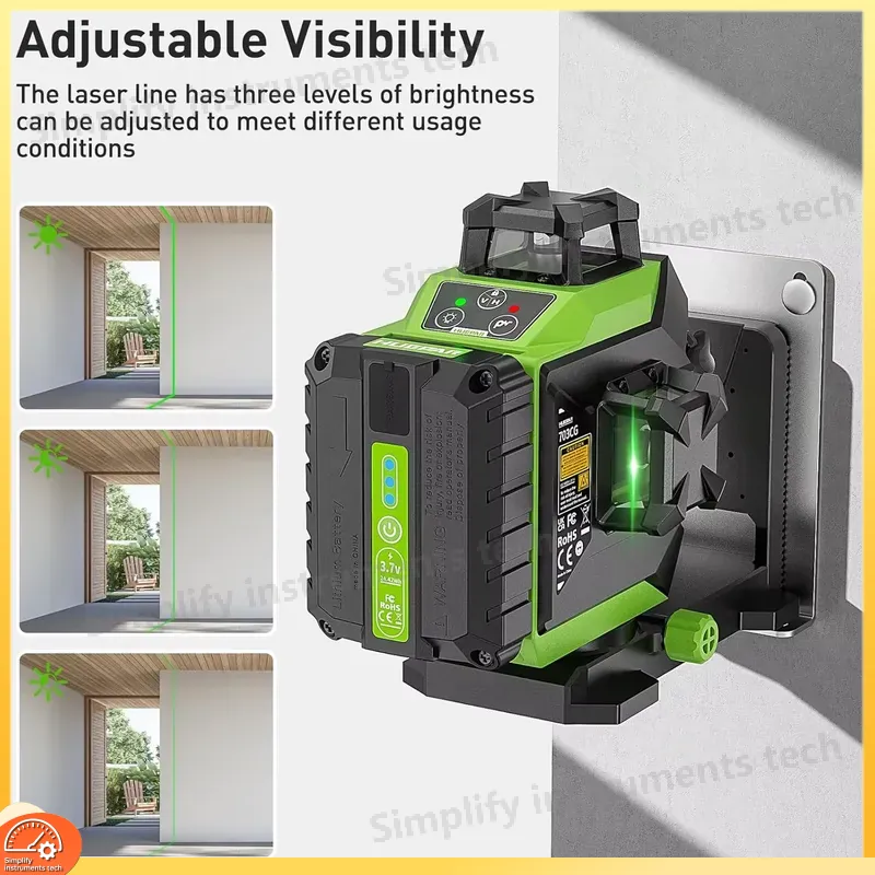 Niveau laser 3D à 12 lignes, a - Laser Level 3D Cross Line Self Leveling avis et prix