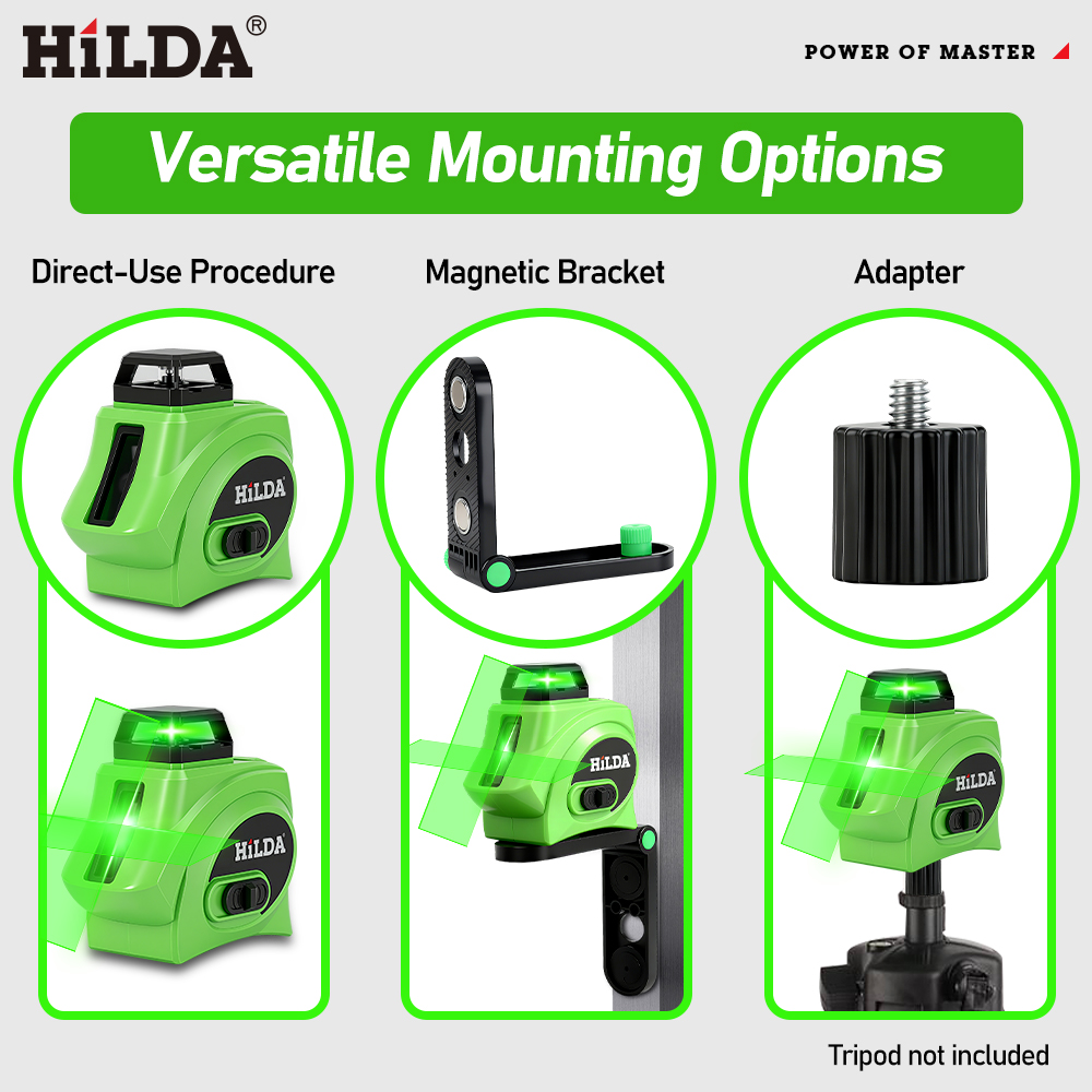 HILDA 360 °   Niveau laser 5 l - Line Laser Level Magnetic Bracket avis et prix
