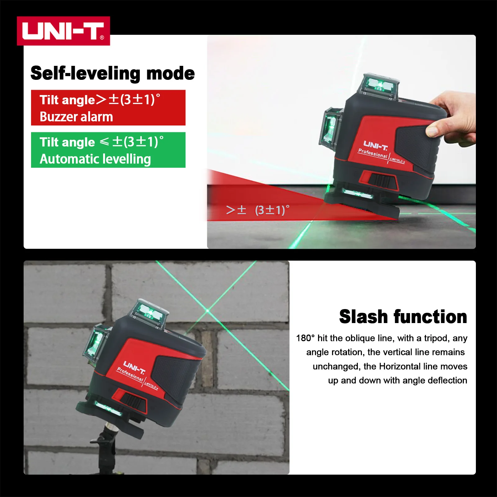 Niveau laser 3D UNI-T LM575LD- - Laser Level 3D Cross Line Self Leveling avis et prix