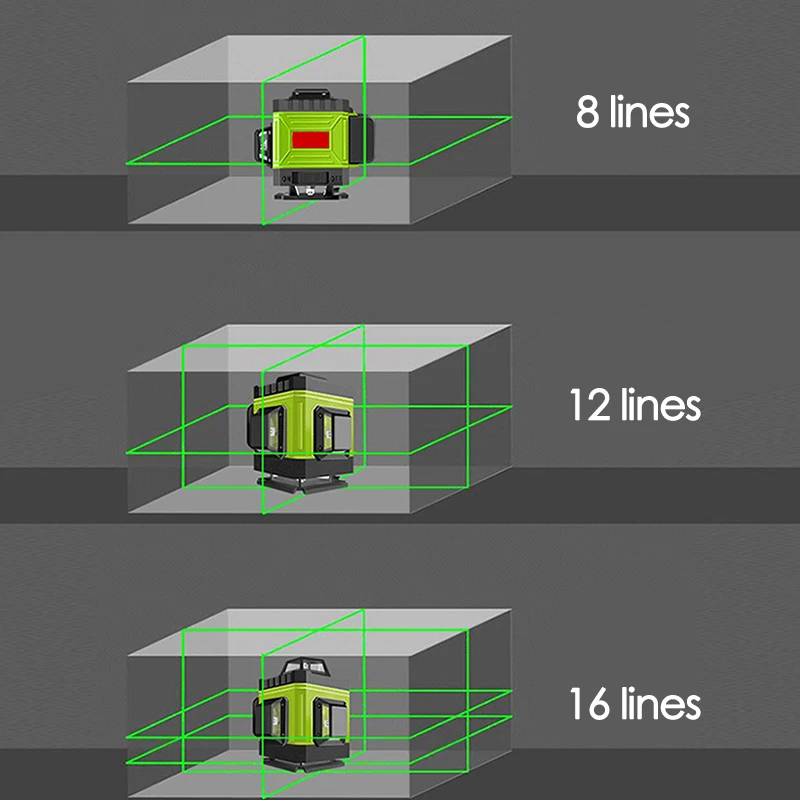 Niveau Laser 8/12/16 lignes 4D - Green Beam Laser Level 12 Line avis et prix