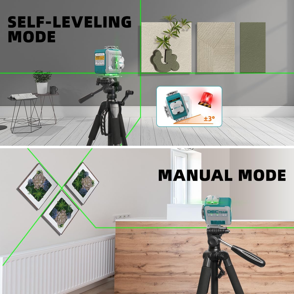 Decteam-Niveau laser 4D à lign - Laser Level 4D 16 Line Green avis et prix