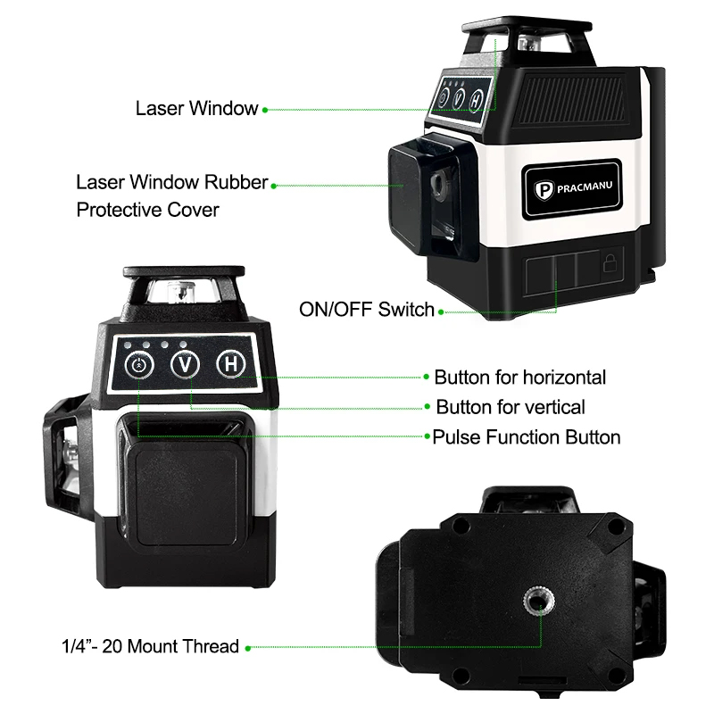 Pracmanu Mini 12 lignes niveau - Green Beam Laser Level 12 Line avis et prix