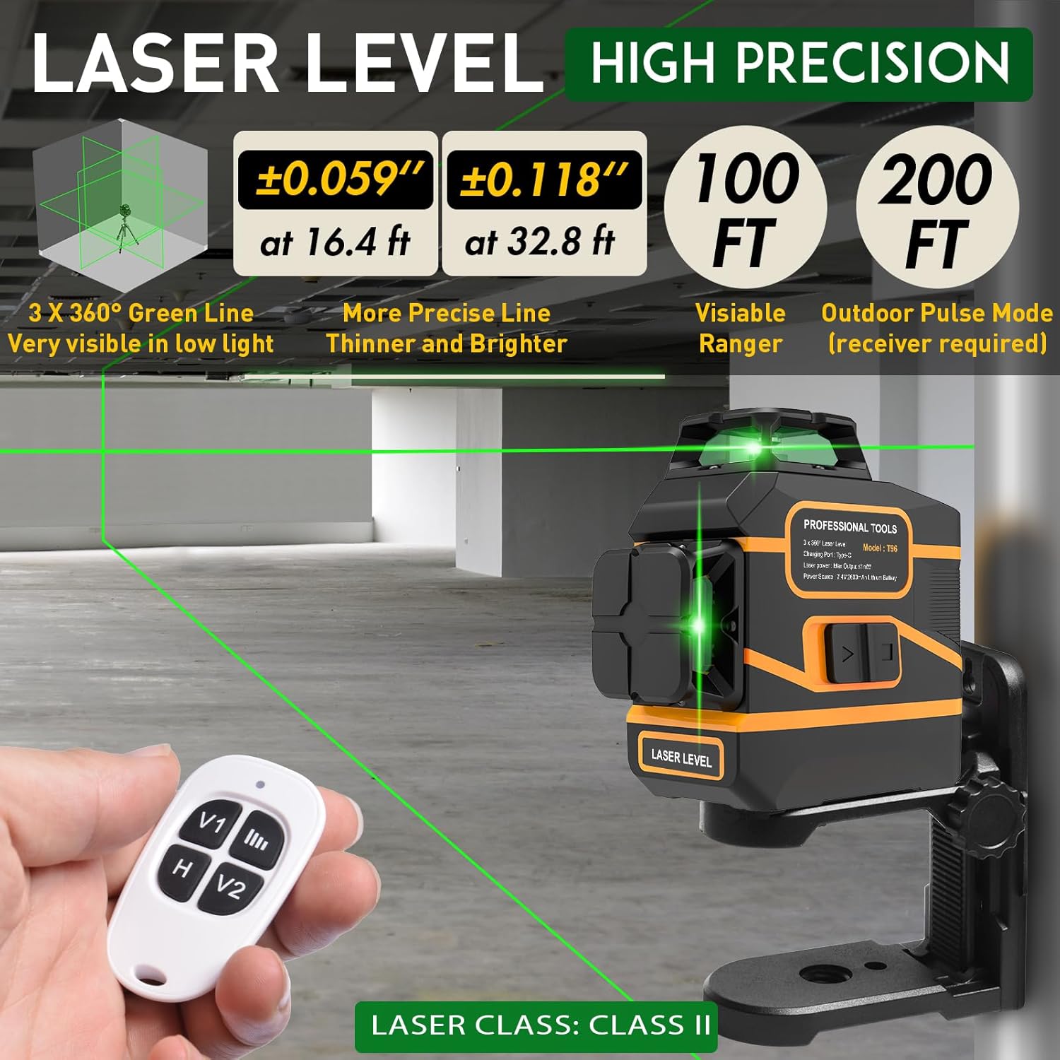 Niveau laser 3x360 °   Outil d - Laser Level 3D Cross Line Self Leveling avis et prix