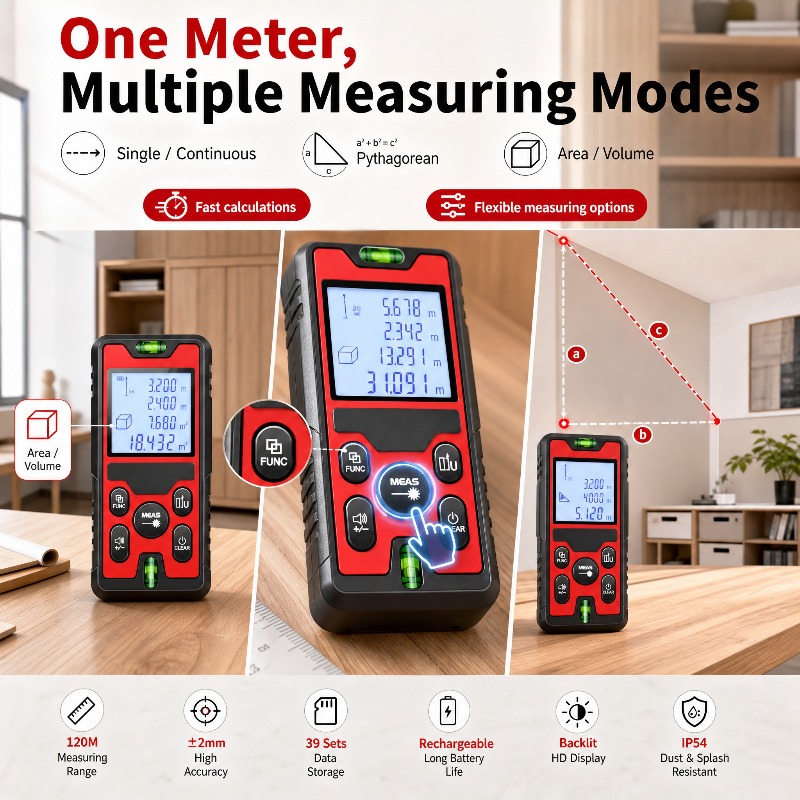 Télémètre laser 120M rechargea - Laser Level Rechargeable Usb avis et prix