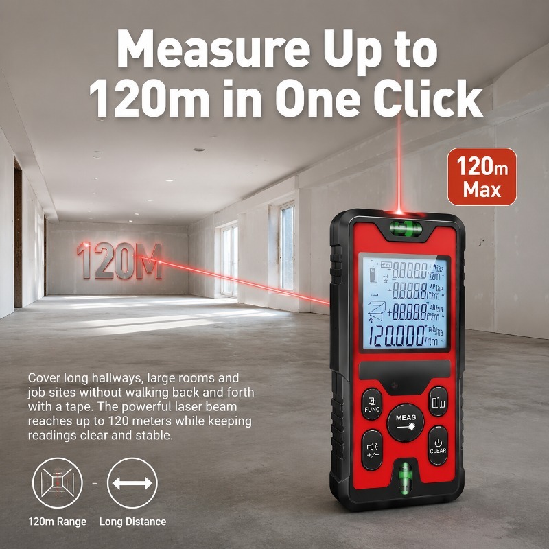 Télémètre laser 120M, recharge - Laser Level Rechargeable Usb avis et prix