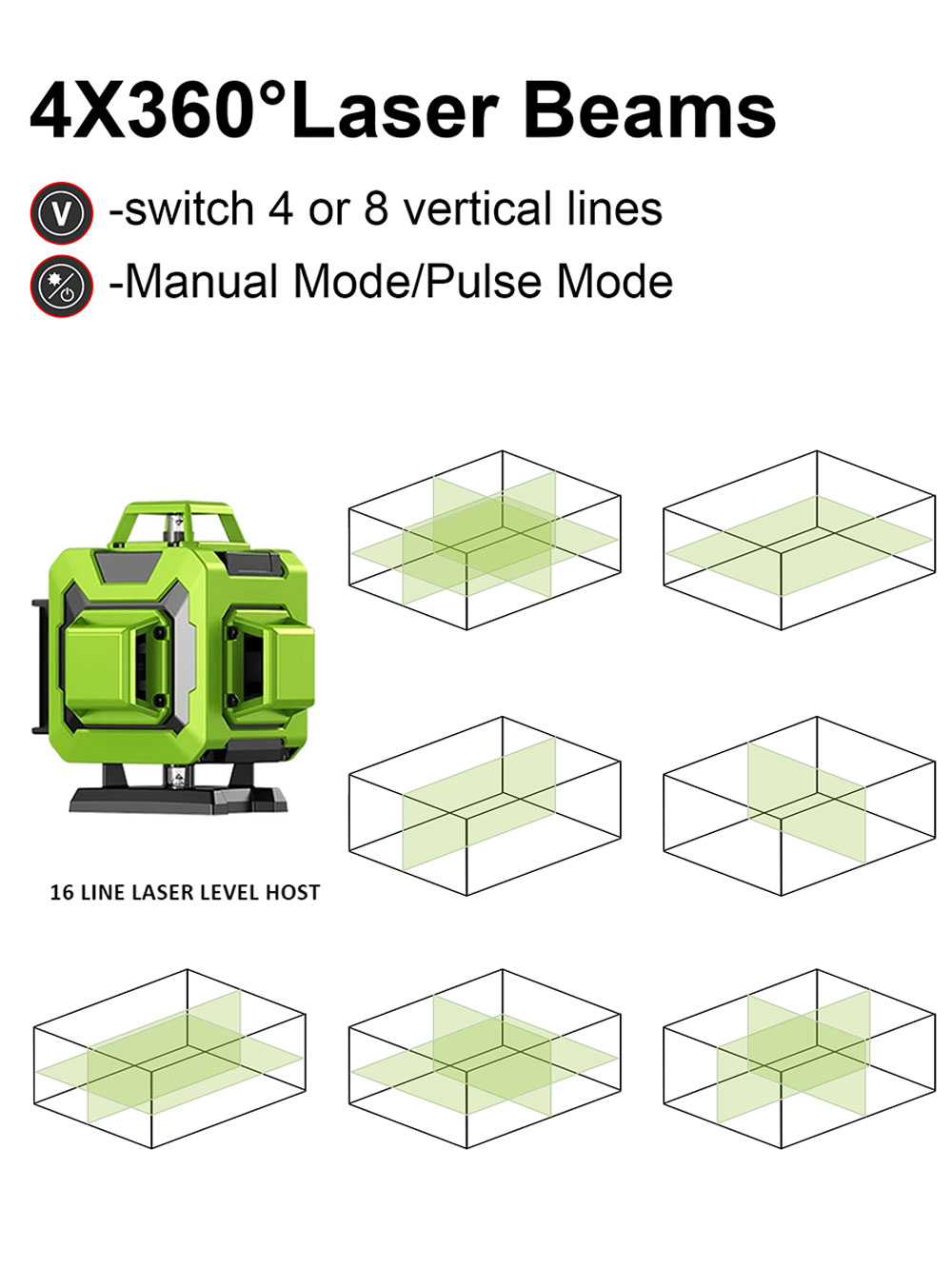 LFINE-Niveau laser 4D 16 ligne - Laser Level 4D 16 Line Green avis et prix