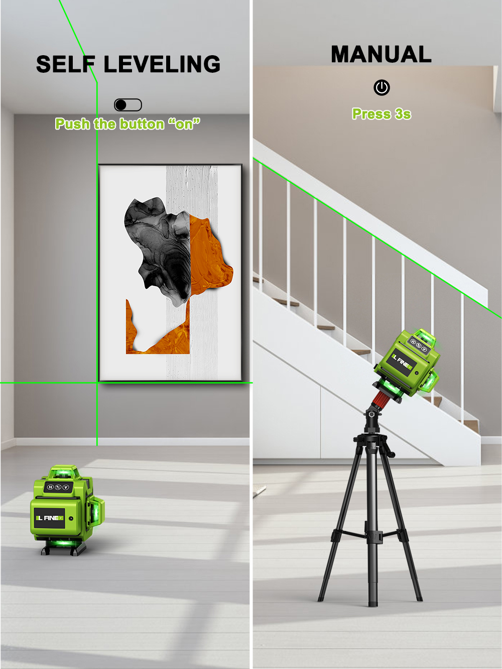LFINE-Niveau laser 4D 16 ligne - Laser Level 4D 16 Line Green avis et prix