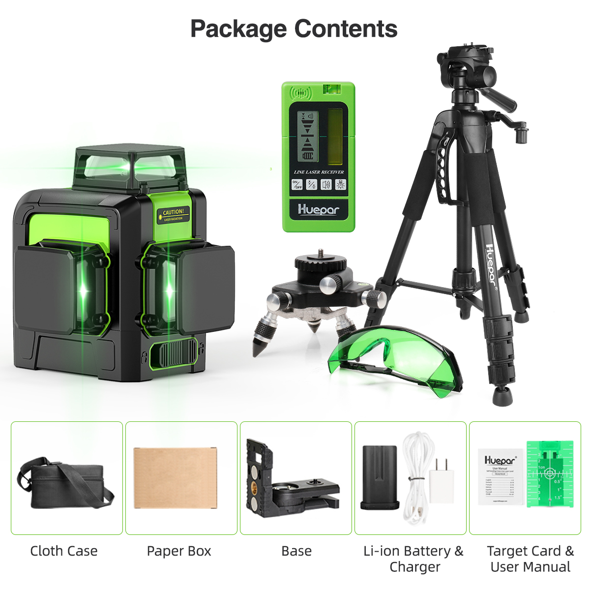 Huepar-Ensemble de niveau lase - Green Beam Laser Level 12 Line avis et prix