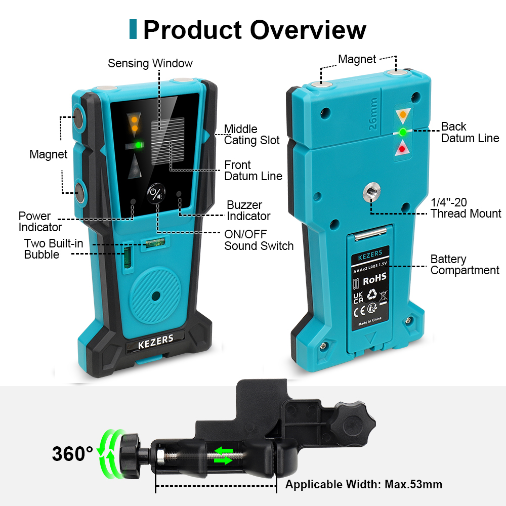 KEZERS Rouge Vert Laser Niveau - Laser Level With Receiver Detector avis et prix